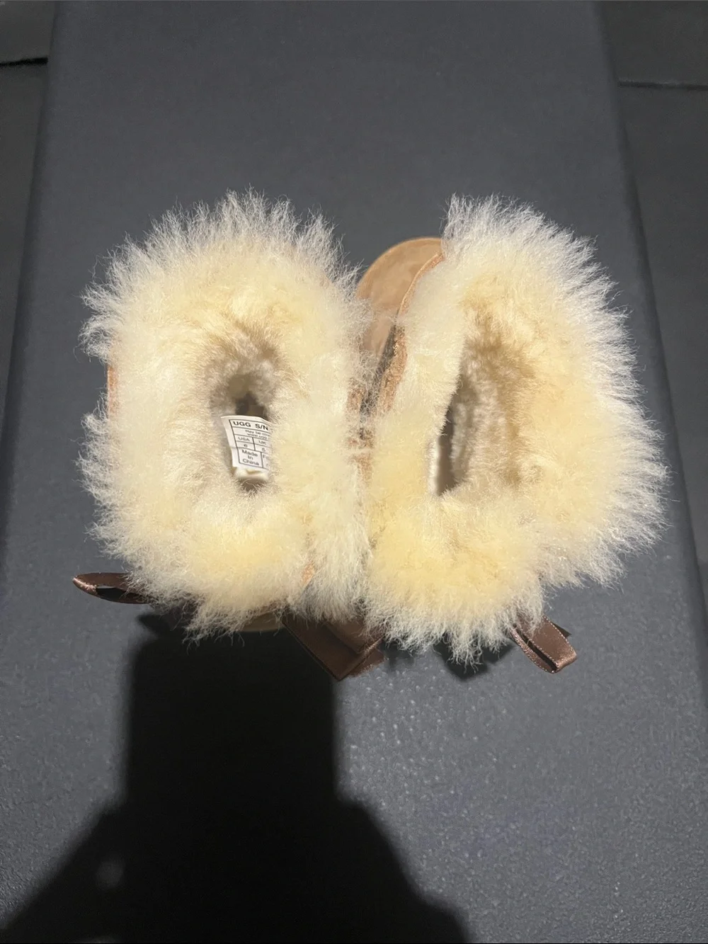 UGG Kids Chestnut Suede Shearling Moccasin Boots